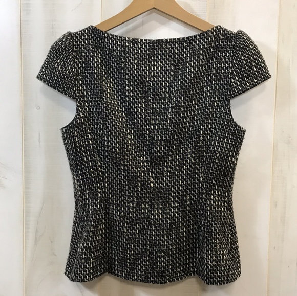 Classiques Entier Black Tweed Fitted Top Wool XS - Picture 2 of 3